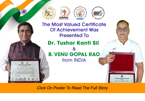 The Most Valued Certificate Of Achievement Was Presented To Dr. Tushar Kanti Sil & B Venu Gopal Rao - India...